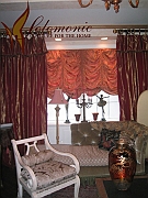 Attached valance and Silk Austrian Shade
